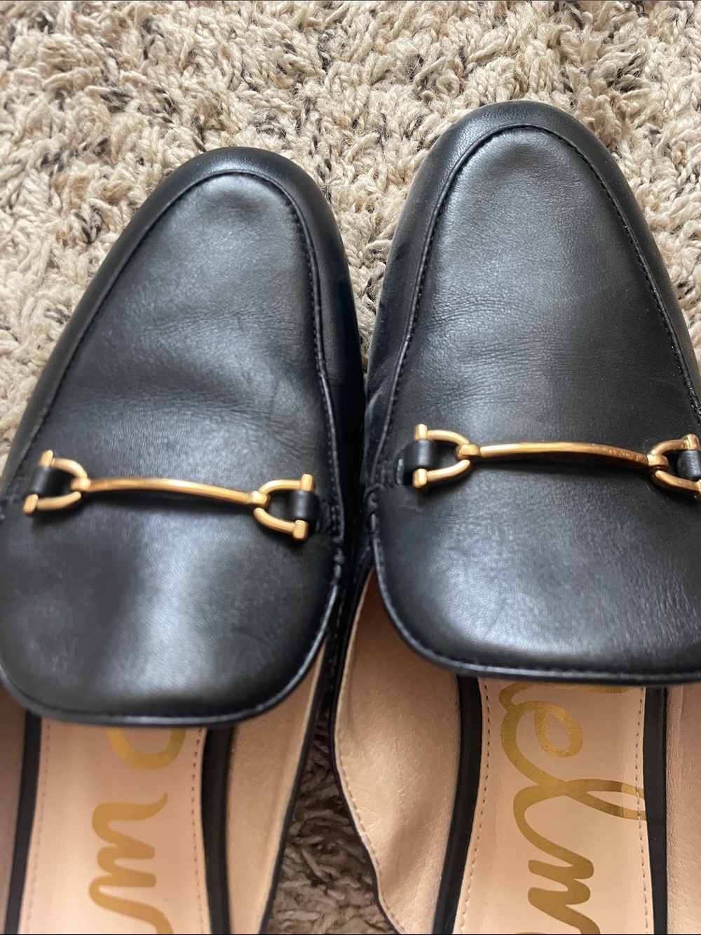 Sam Edelman Black Leather Mule with Gold Horsebit Accent - Picture 3 of 3